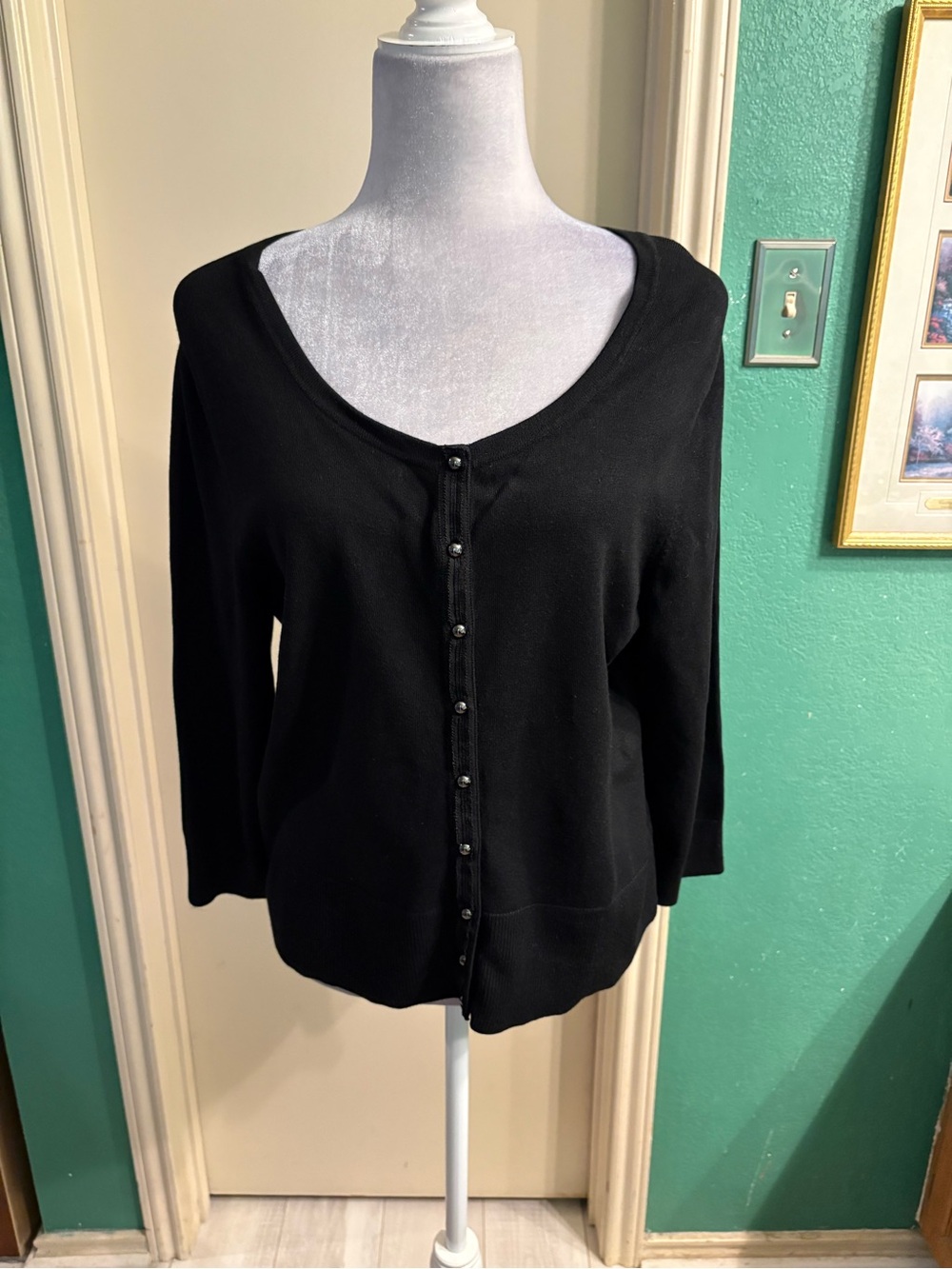 White House Black Market Cardigan with Silver Snap Buttons - Picture 2 of 12